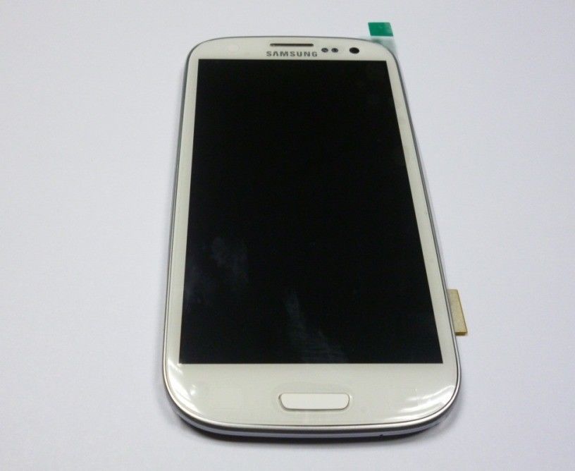 Digitizer beyaz ile S3 i9300 LCD için çerçeve ile IPS Samsung LCD Dokunmatik Ekran